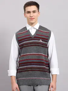 Monte Carlo Men Striped Woollen Sweater Vest