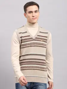 Monte Carlo Men Striped Woollen Sweater Vest