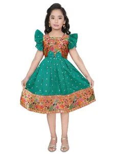 BAESD Embellished Puff Sleeve Fit & Flare Dress