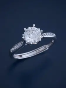 Kushal's Fashion Jewellery  Sterling Silver Cubic Zirconia  Finger Ring