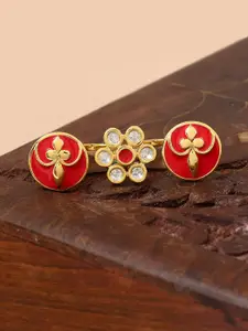 Voylla Gold-Plated Pashmina Afreen Two Cubic Zirconia-Studded Finger Ring