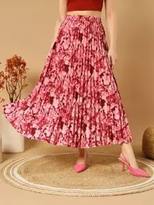 OTABU Pleated A-Line Women Maxi Skirts