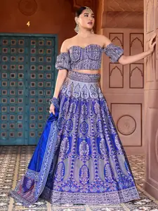 PURVAJA Ready to Wear Lehenga & Unstitched Blouse With Dupatta