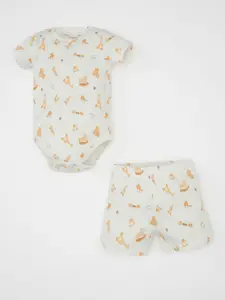 DeFacto Boys Printed Pure Cotton T-shirt with Shorts