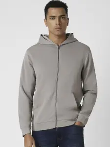 Van Heusen Flex Men Solid Hooded Open Front Jacket