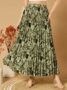 OTABU Pleated A-Line Maxi Skirts