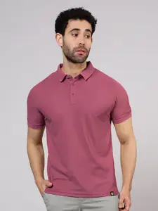 Beyoung Men Solid Polo Collar Cotton T-shirt
