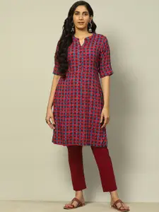 Rangriti Geometric Printed Straight Kurta