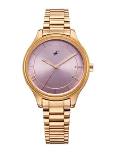 Fastrack Women Brass Dial & Straps Analogue Watch 6296WM01