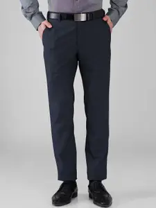Raymond Slim Fit Self Design Formal Trousers