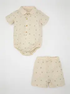 DeFacto Infant Boys Printed Pure Cotton T-shirt with Shorts