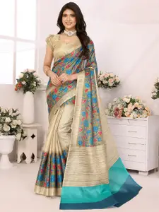 KALINI Floral Printed Leheriya Saree