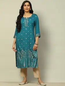Rangriti Ethnic Motifs Embroidered Straight Kurta