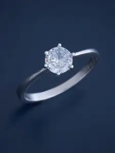 Kushal's Fashion Jewellery  Sterling Silver Cubic Zirconia  Finger Ring