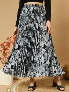 OTABU Women Pleated A-Line Maxi Skirt