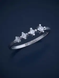 Kushal's Fashion Jewellery  Sterling Silver Cubic Zirconia Rhodium-Plated Finger Ring