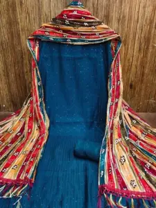 APNISHA Ethnic Motifs Embellished Sequinned Unstitched Dress Material