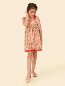 Fabindia Girls Floral Printed A-Line Dress