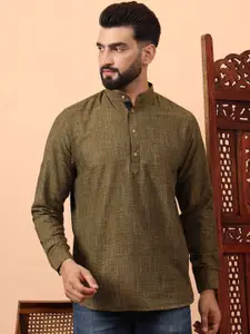 Latest Chikan Garments Striped Mandarin Collar Straight Short Kurta