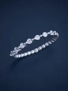 Kushal's Fashion Jewellery Sterling Silver Cubic Zirconia Rhodium-Plated Finger Ring