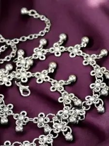 fabula Silver-Plated Oxidised Ghunguroo Anklet