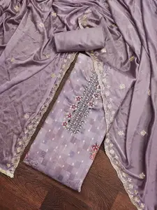 KIMISHA Floral Printed Sequinned Unstitched Dress Material