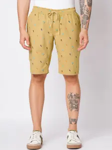 The Roadster Lifestyle Co Printed Pure Cotton High-Rise Regular Fit Shorts