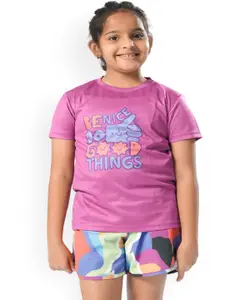 UMILDO Girls Printed Low-Rise Outdoor Shorts