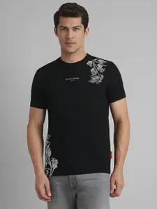SIMON CARTER LONDON Men Floral Printed Round Neck Cotton Slim Fit T-Shirt