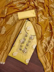 KIMISHA Woven Design Beads and Stones Unstitched Dress Material