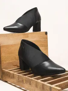 JM Looks Synthetic Block Heel Pumps
