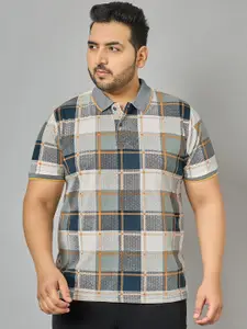 AUSTIVO Men Checked Polo Collar Cotton T-Shirt