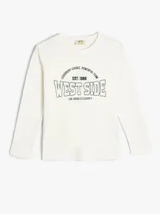 Koton Girls Typography Printed Round Neck Cotton T-Shirt