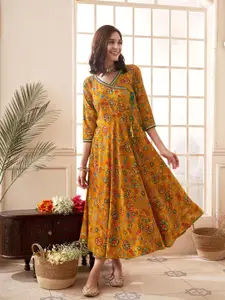 Anouk Floral Print Liva A-Line Midi Dress