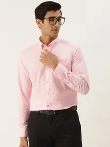 English Navy Men Slim Fit Opaque Formal Shirt