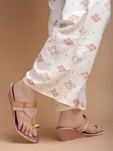 Shoetopia Embellished Open Toe Wedge Heel Sandal