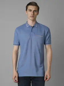 Louis Philippe Jeans Men Solid Polo Collar Cotton Slim Fit T-Shirt