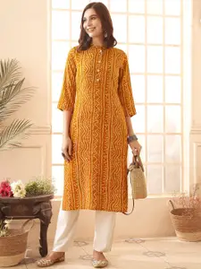 Anouk Women Geometric Printed Thread Work Kurta