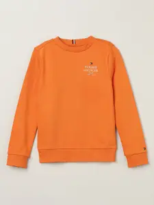 Tommy Hilfiger Boys Typography Printed Hooded Sweatshirt