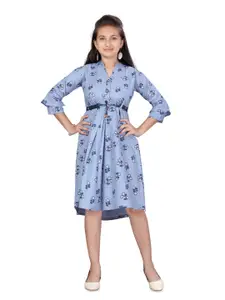 BAESD Floral Print Bell Sleeve Fit & Flare Dress