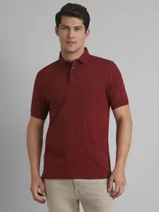 SIMON CARTER LONDON Men Abstract Printed Polo Collar Cotton Slim Fit T-Shirt