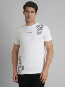 SIMON CARTER LONDON Men Floral Printed Round Neck Cotton Slim Fit T-Shirt