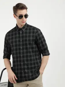 Tommy Hilfiger Men Spread Collar Tartan Checked Cotton Casual Shirt