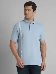 SIMON CARTER LONDON Men Striped Polo Collar Cotton Slim Fit T-Shirt