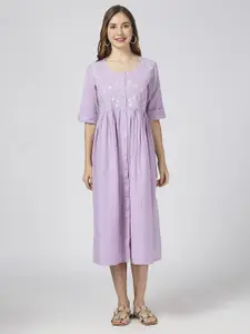 MeeMee Striped Fit & Flare Midi Dress