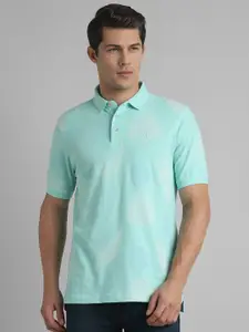 SIMON CARTER LONDON Men Floral Printed Polo Collar Cotton Slim Fit T-Shirt