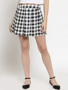 Sera Women Checked Flared Mini Skirt