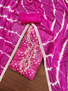 KIMISHA Printed Beads and Stones Unstitched Dress Material