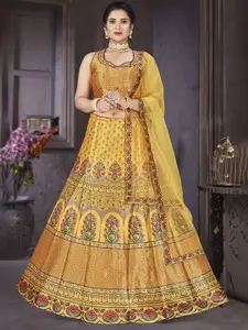 EthnicTree Printed Beads and Stones Ready to Wear Lehenga & Blouse With Dupatta