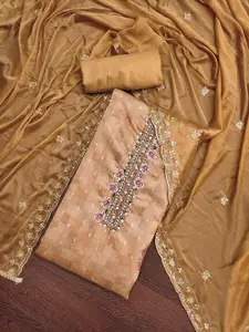 KIMISHA Printed Sequinned Unstitched Dress Material